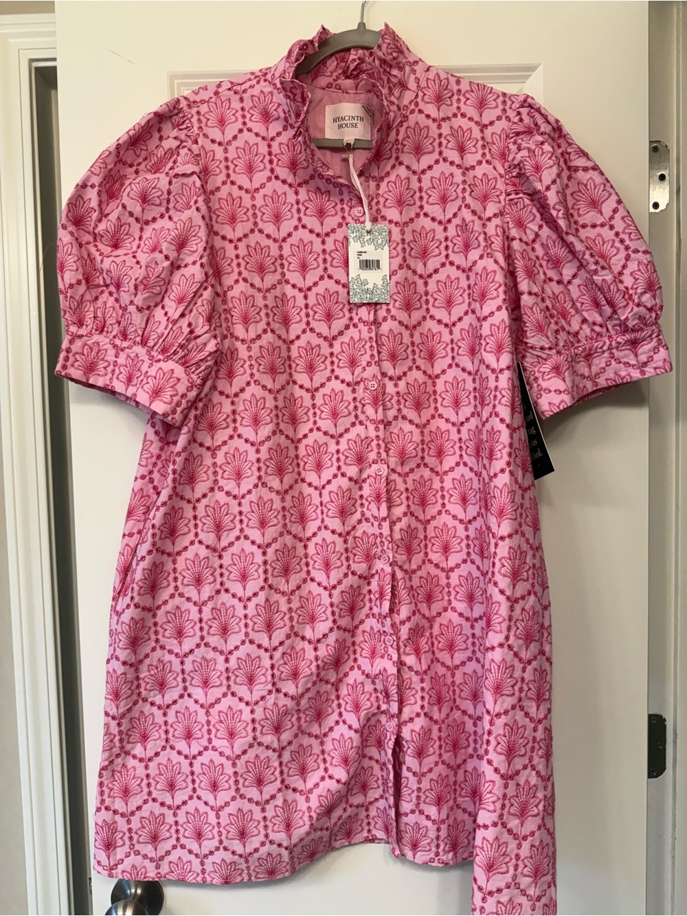 Tuckernuck Pink Louisa Floral-Print Button-Front Mini Dress